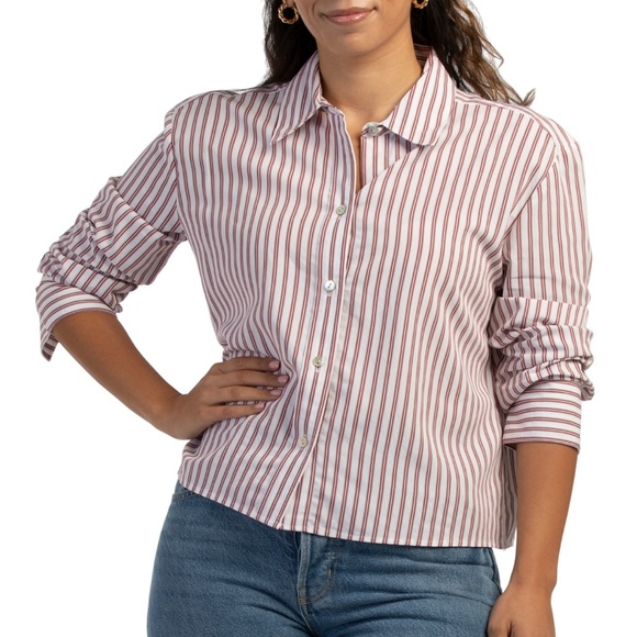 Vince Tops - VINCE
Till Stripe Cropped Button Down Tops
 large & Medium